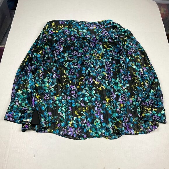 The Limited Collection Button Down Blouse Floral Long Sleeve Dressy Shirt 1X - Picture 5 of 8